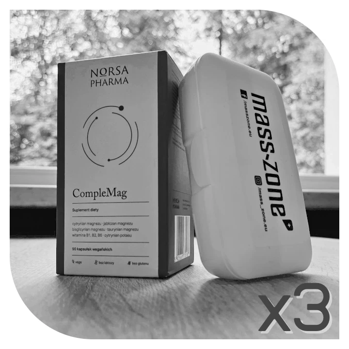 Zestaw Norsa Pharma  CompleMag. + pill box mass-zone.eu (3 zestawy)