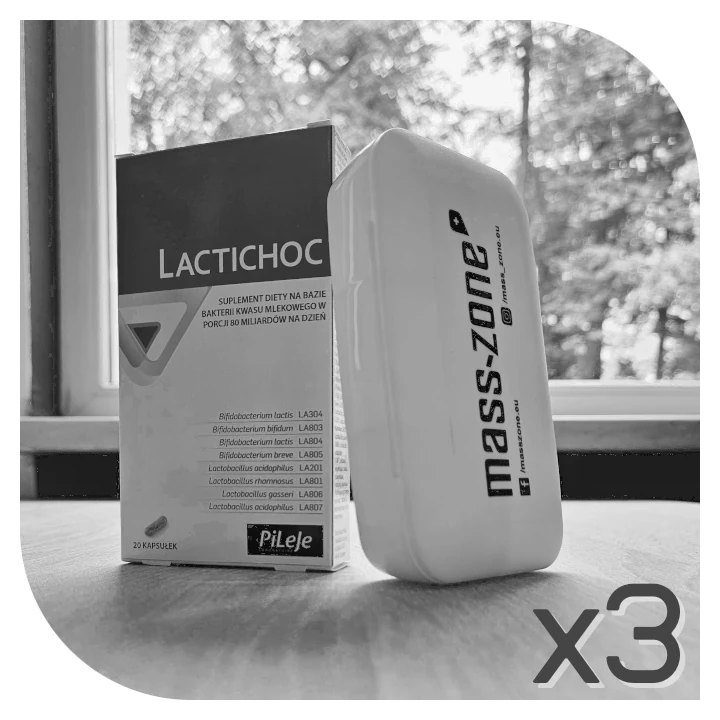 Zestaw Medicatha PiLeJe  Lactichoc + pill box mass-zone.eu (3 zestawy)