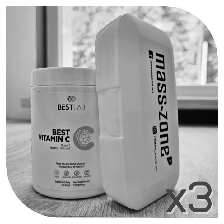 Zestaw BEST LAB Best Vitamin C + pill box mass-zone.eu (3 zestawy)