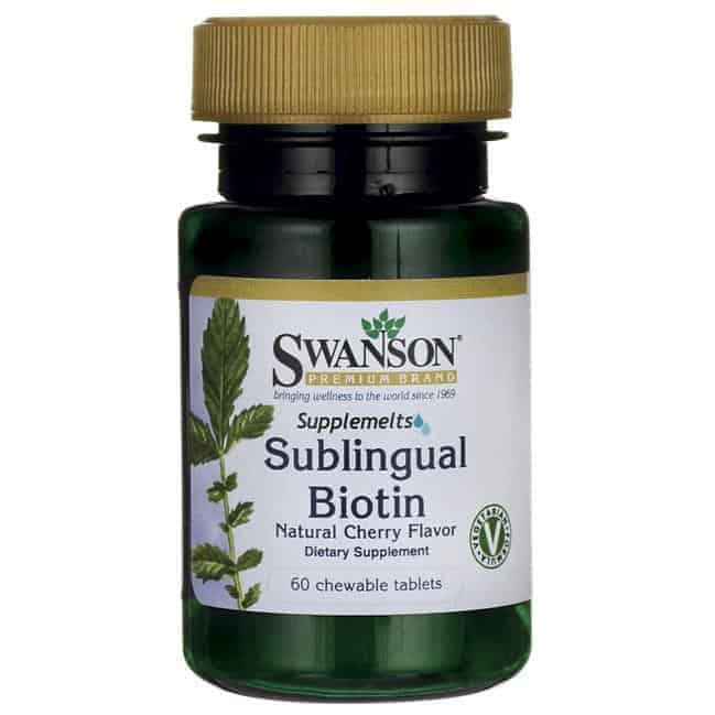 SWANSON Sublingual Biotin (Biotyna) - 60 tabletek do ssania