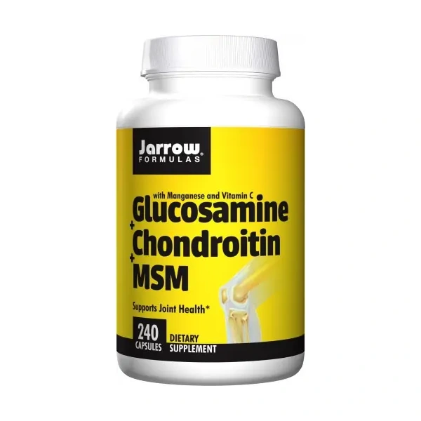 JARROW FORMULAS Glucosamine + Chondroitin + MSM (Glukozamina, Chondroityna) -  240 kapsułek