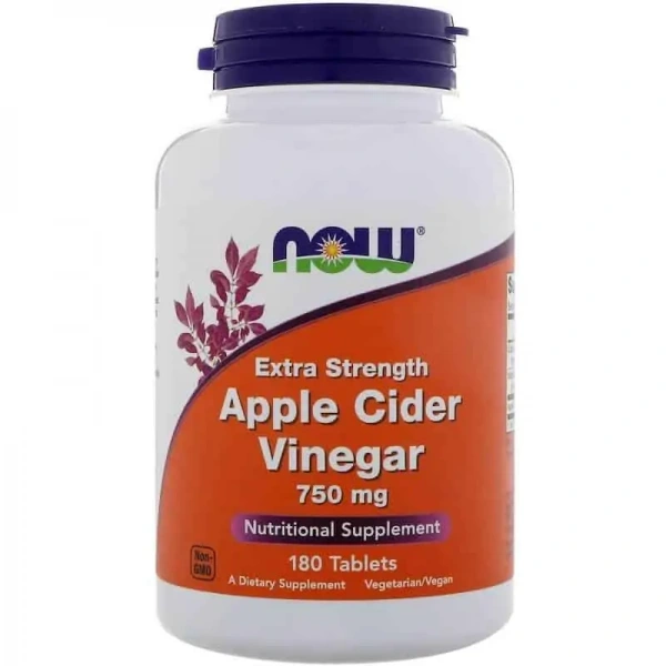 NOW FOODS Apple Cider Vinegar Extra Strength (Ocet jabłkowy) 180 Tabletek wegetariańskich