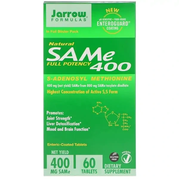 JARROW FORMULAS SAMe 400 S-Adenosyl-L-Methionine (S-Adenozylometionina) 60 Tabletek