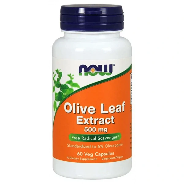 NOW FOODS Olive Leaf Extract 500mg (Ekstrakt z Liści Oliwnych) 60 Kapsułek wegetariańskich