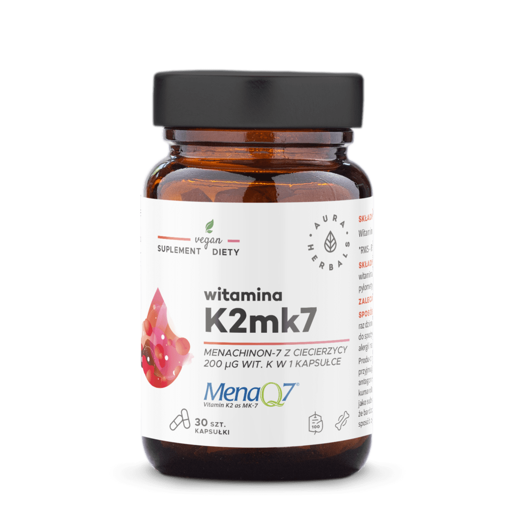 Aura Herbals Witamina K2MK7 MenaQ7 200 μg 30 kapsułek
