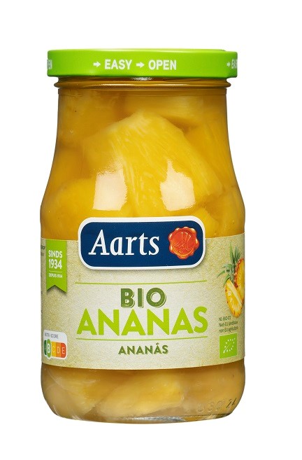 Aarts ananas kawałki w lekkim syropie bio 350 g (190 g) (słoik)