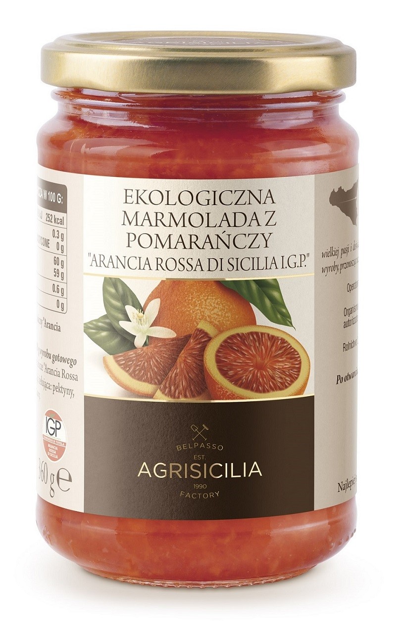 Agrisicilia marmolada z czerwonych pomarańczy bio 360 g