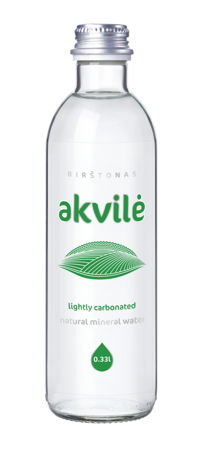 Akvile naturalna woda mineralna lekko gazowana 330 ml (szkło)
