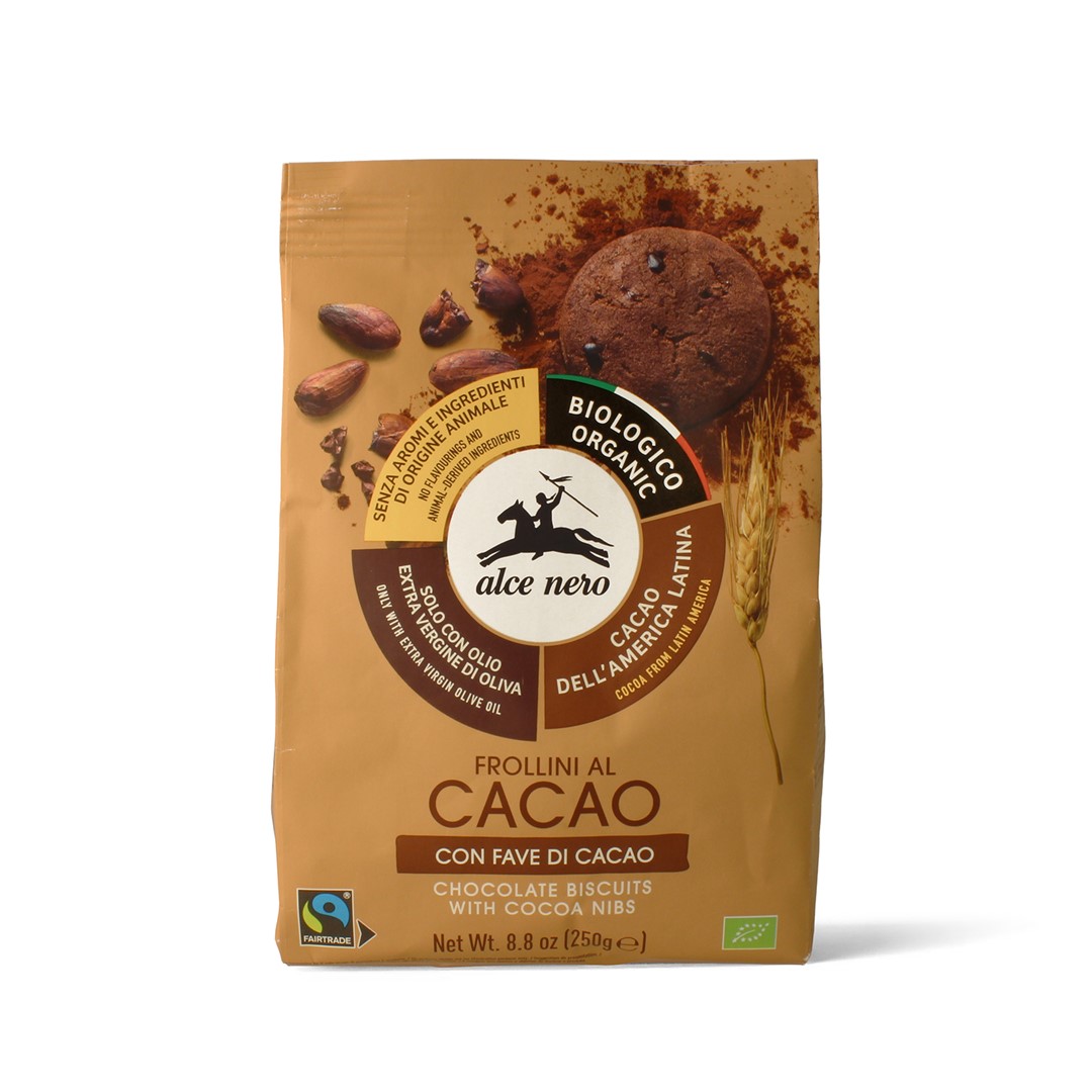 Alce nero ciastka kakaowe z ziarnami kakao fair trade bio 250 g