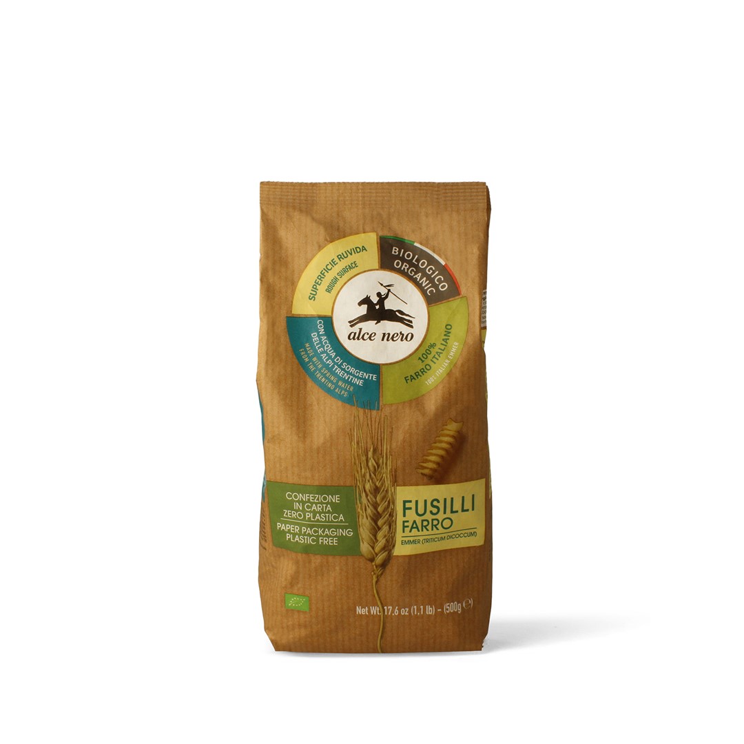 Alce nero makaron (z płaskurki) fusilli bio 500 g