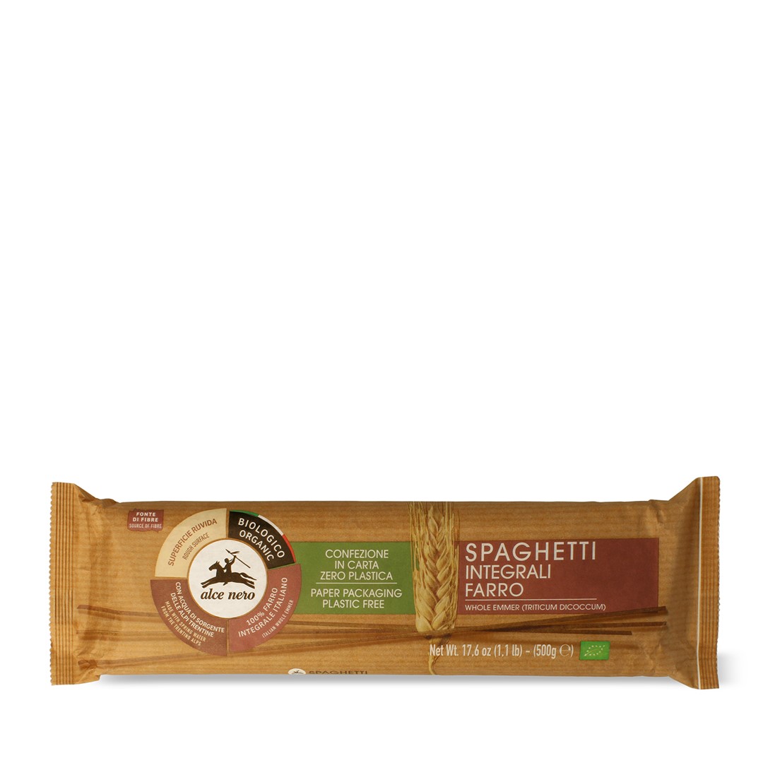 Alce nero makaron (z płaskurki razowy) spaghetti bio 500 g
