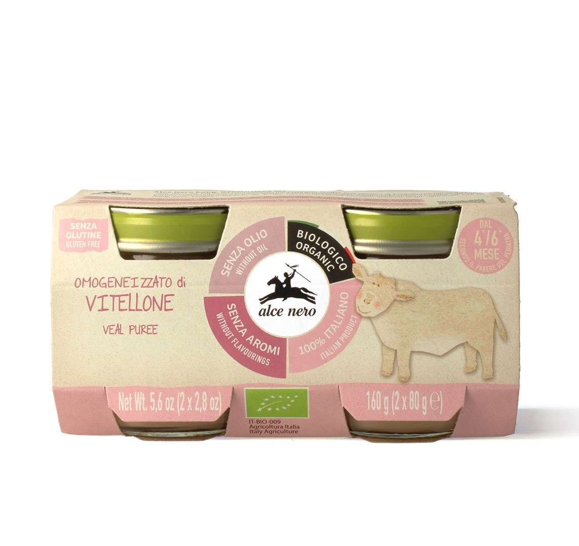 Alce nero mięso cielęcina bezglutenowe od 4 miesiąca bio (2 x 80 g) 160 g