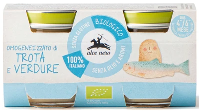 Alce nero mięso pstrąga z warzywami bezglutenowe od 4 miesiąca bio (2 x 80 g) 160 g