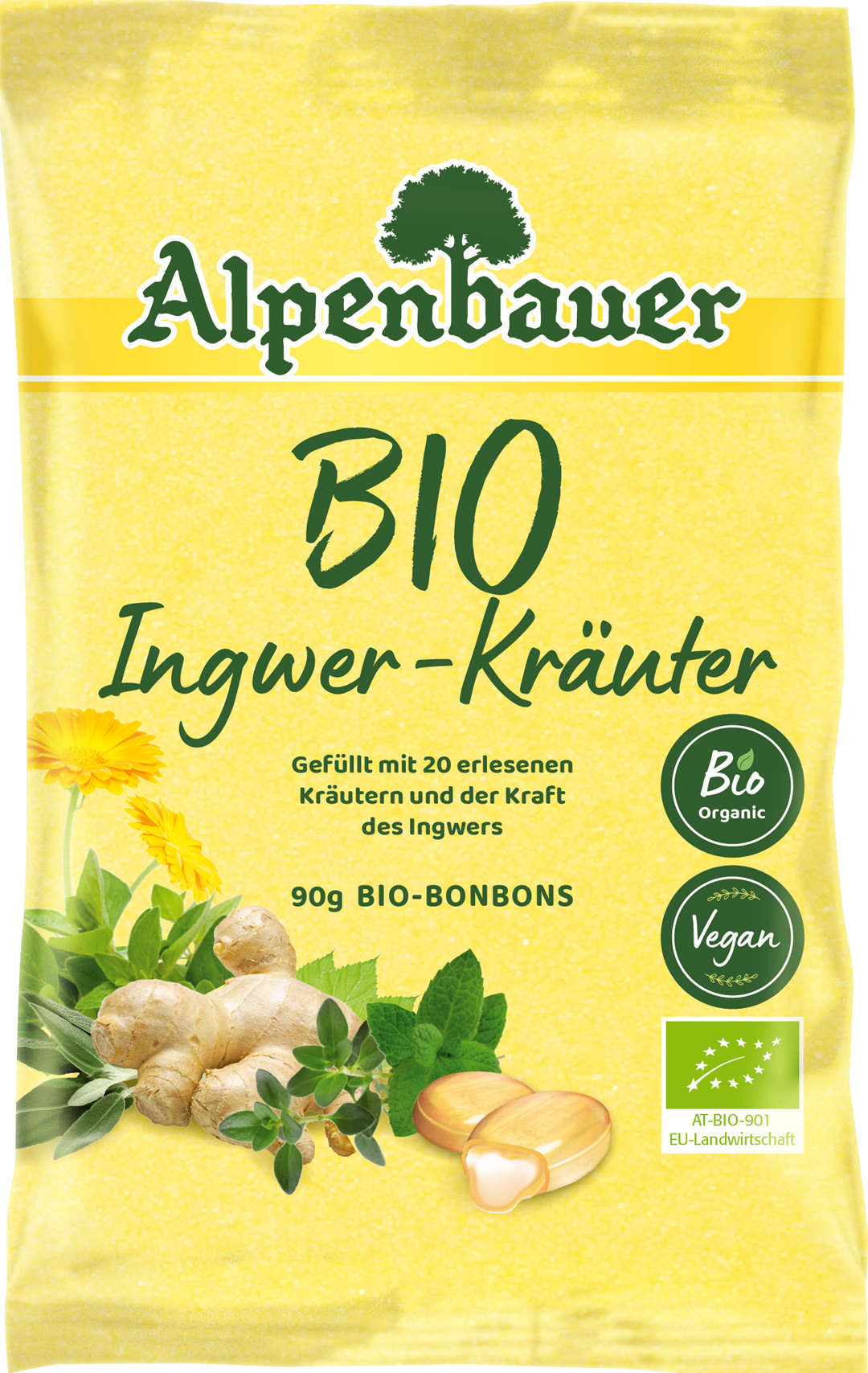 Alpenbauer cukierki z nadzieniem o smaku imbirowo  ziołowym bio 90 g