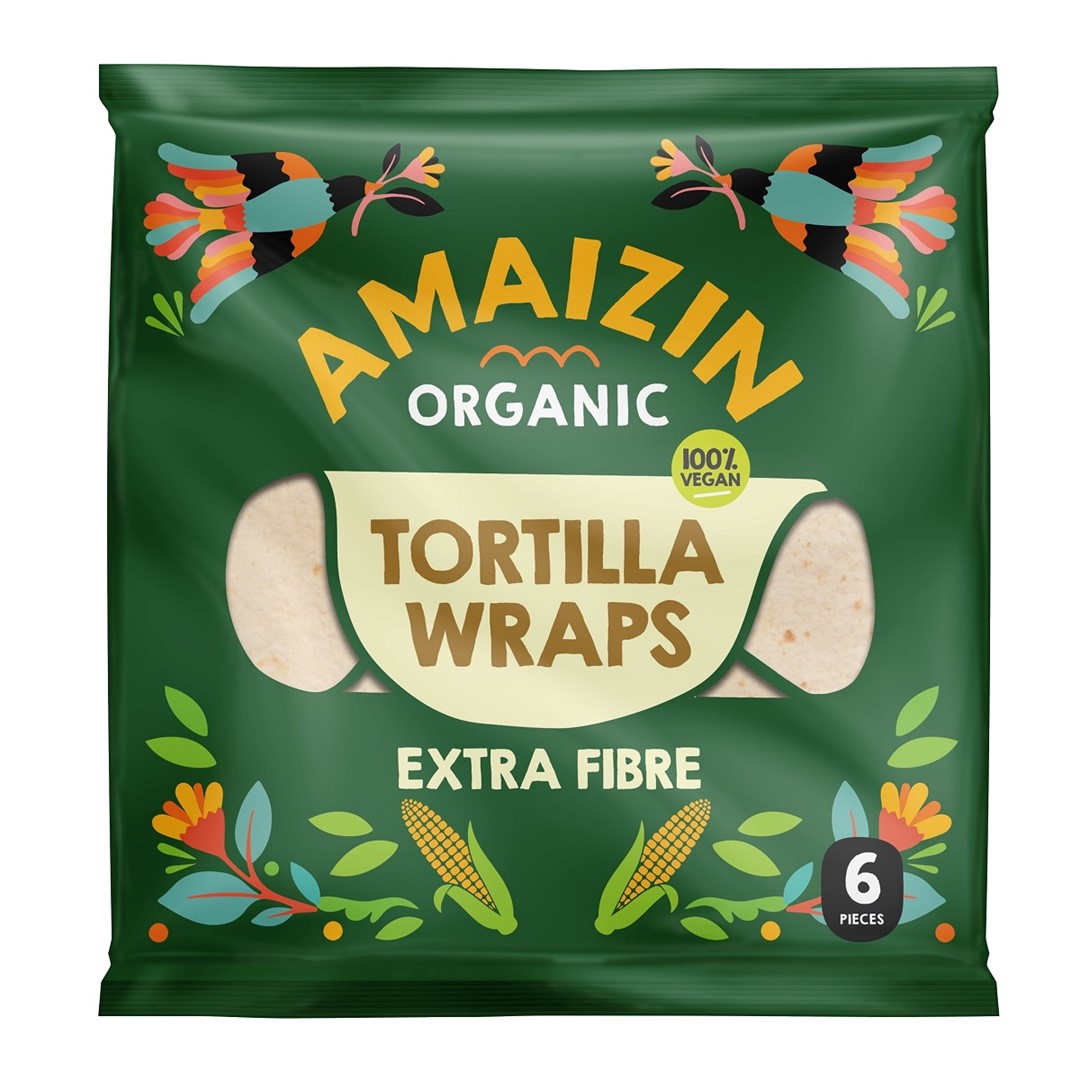 Amaizin tortilla wraps z otrębami (źródło błonnika pokarmowego) bio (6 szt.) 240 g