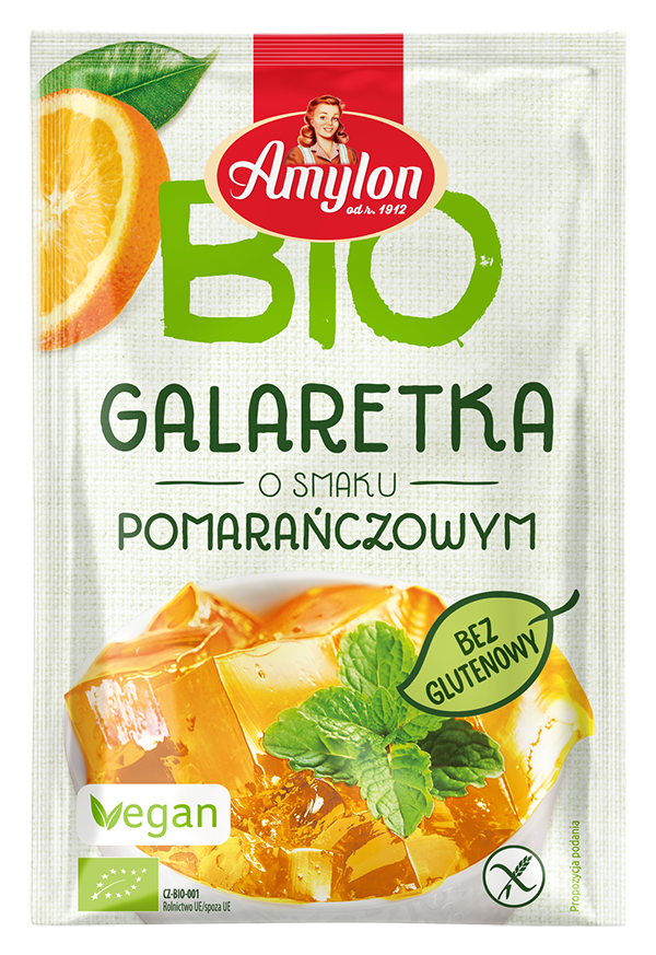 Amylon galaretka z agarem o smaku pomarańczowym bezglutenowa bio 40 g
