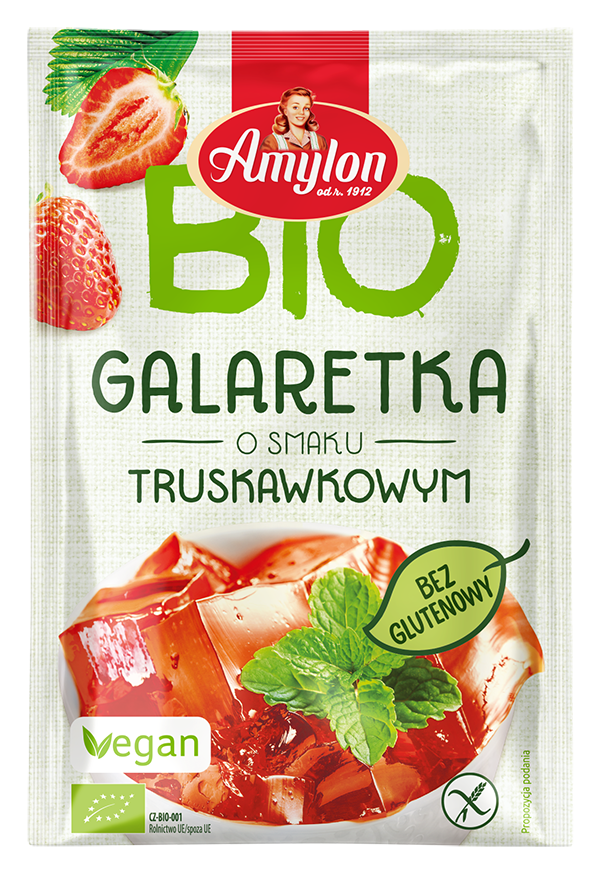 Amylon galaretka z agarem o smaku truskawkowym bezglutenowa bio 40 g