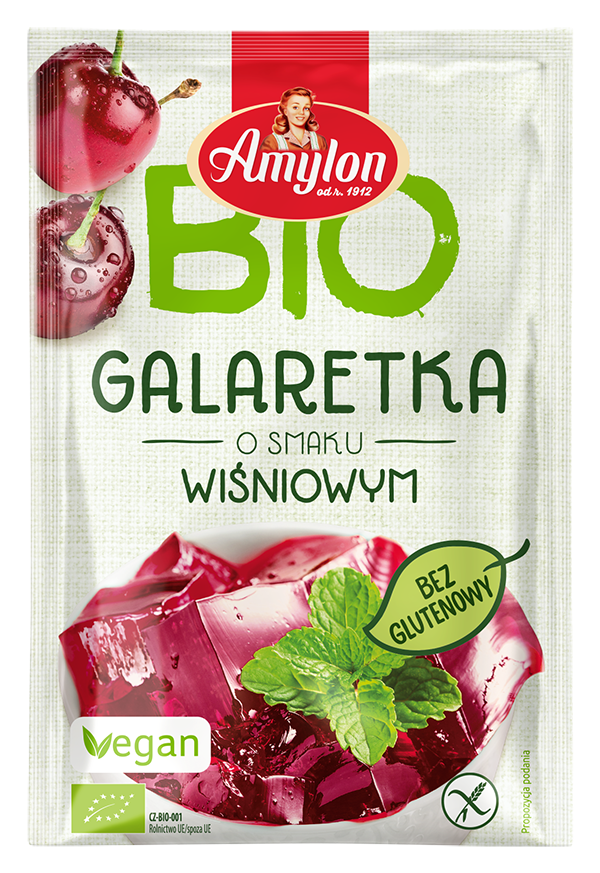 Amylon galaretka z agarem o smaku wiśniowym bezglutenowa bio 40 g