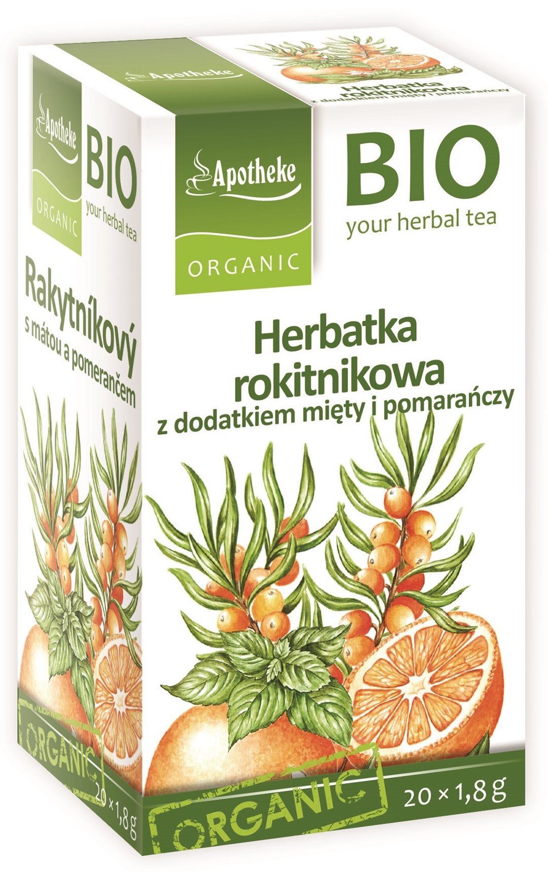 Apotheke herbatka rokitnikowa z miętą i pomarańczą bio (20 x 1,8 g) 36 g