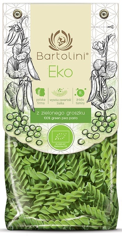 BARTOLINI Makaron z zielonego groszku świderek BIO 250g