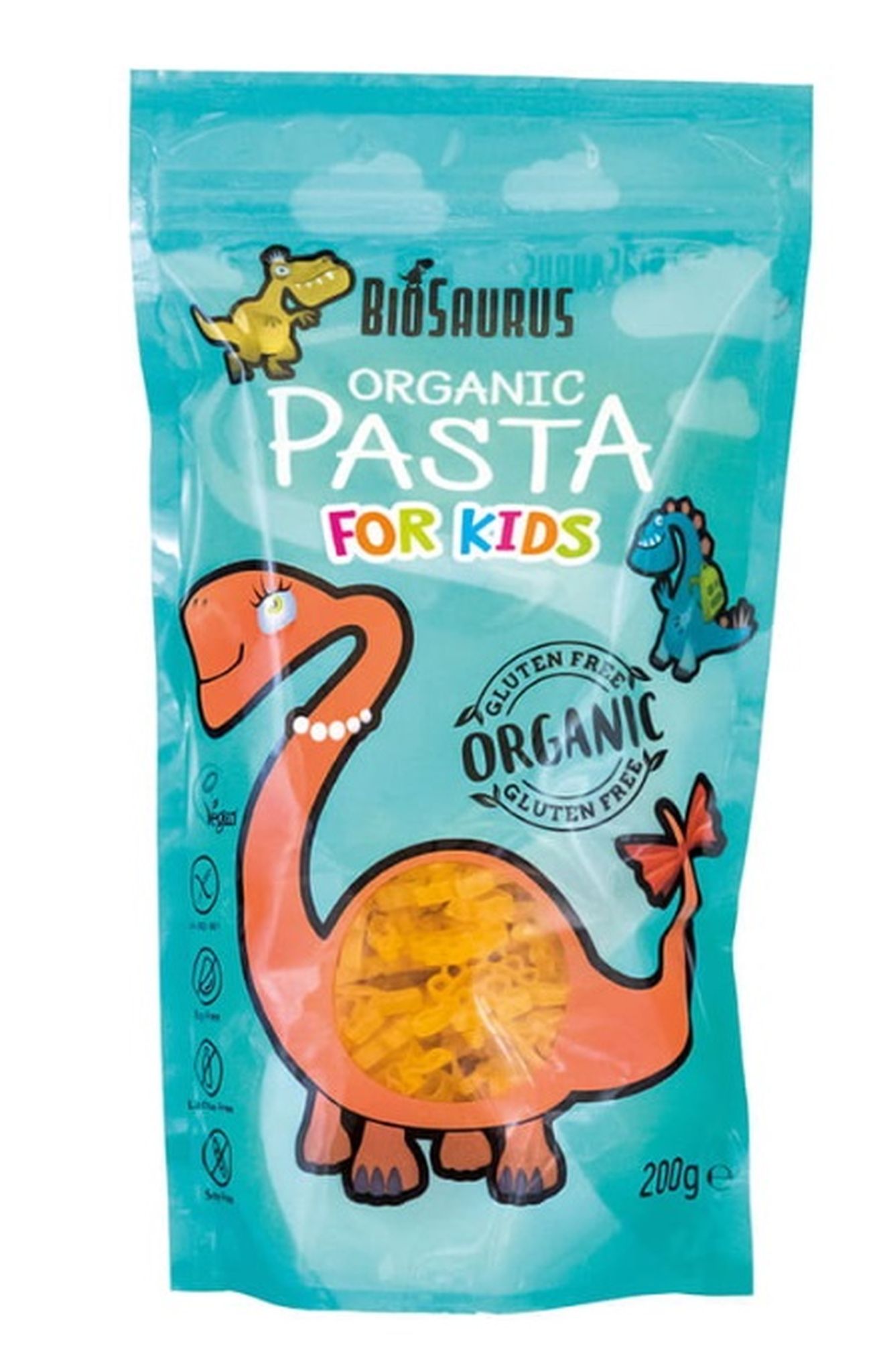 BIOSAURUS Makaron dla dzieci BioSaurus BEZGL. BIO 200 g