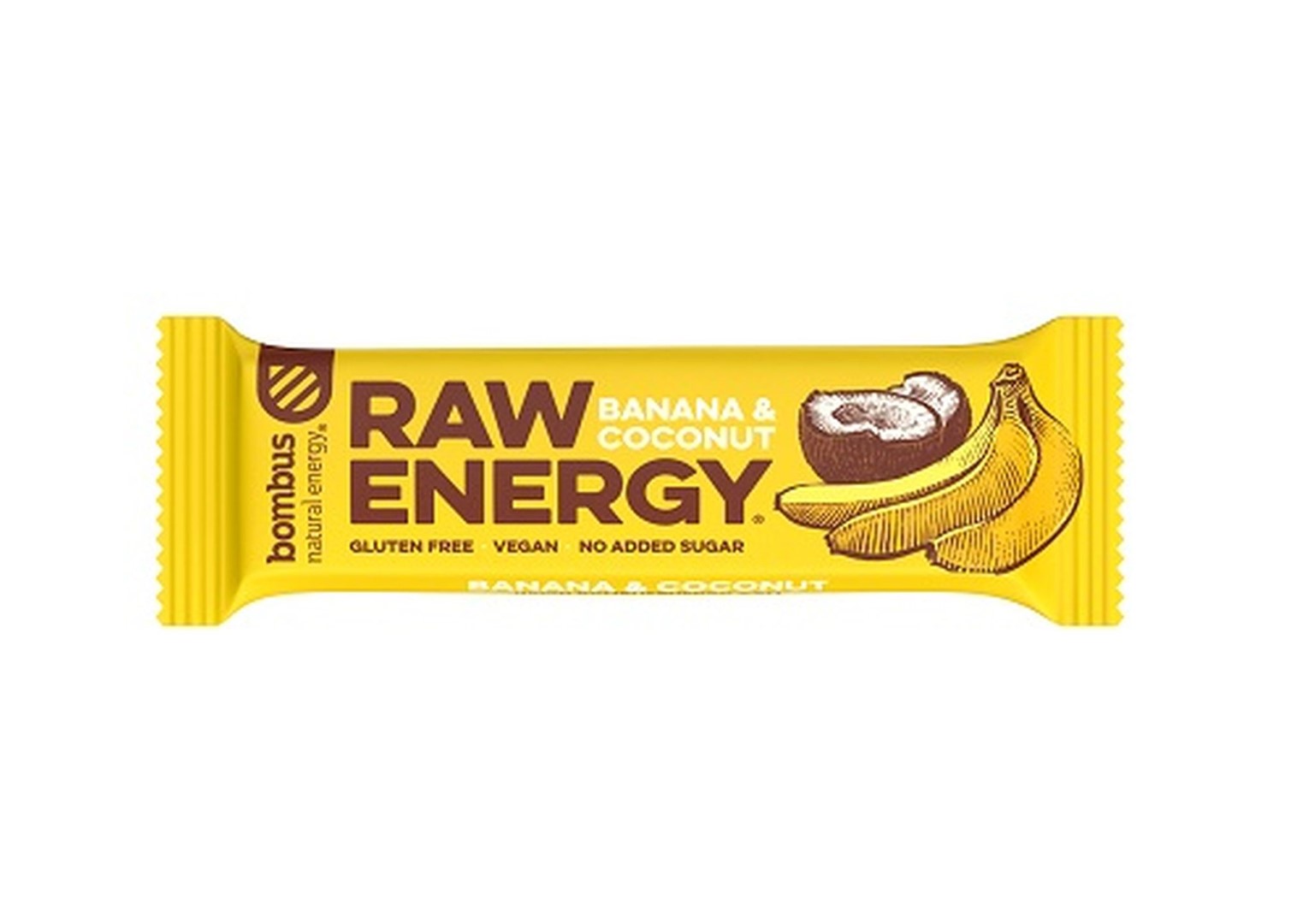 BOMBUS Baton RAW ENERGY banan-kokos BEZGL. 50 g