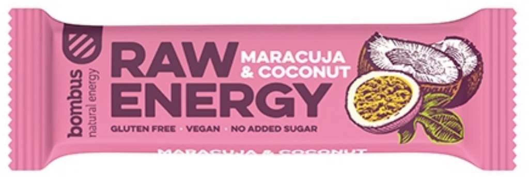 BOMBUS Baton RAW ENERGY marakuja-kokos BEZGL. 50 g
