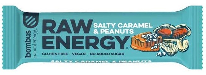 BOMBUS Baton RAW ENERGY słony karmel – orzech ziemny BEZGL. 50g