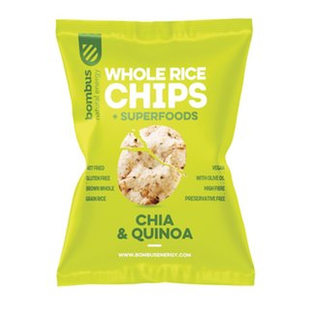 BOMBUS Chipsy ryżowe pełnoziarniste z chia i quinoa BEZGL. 60 g