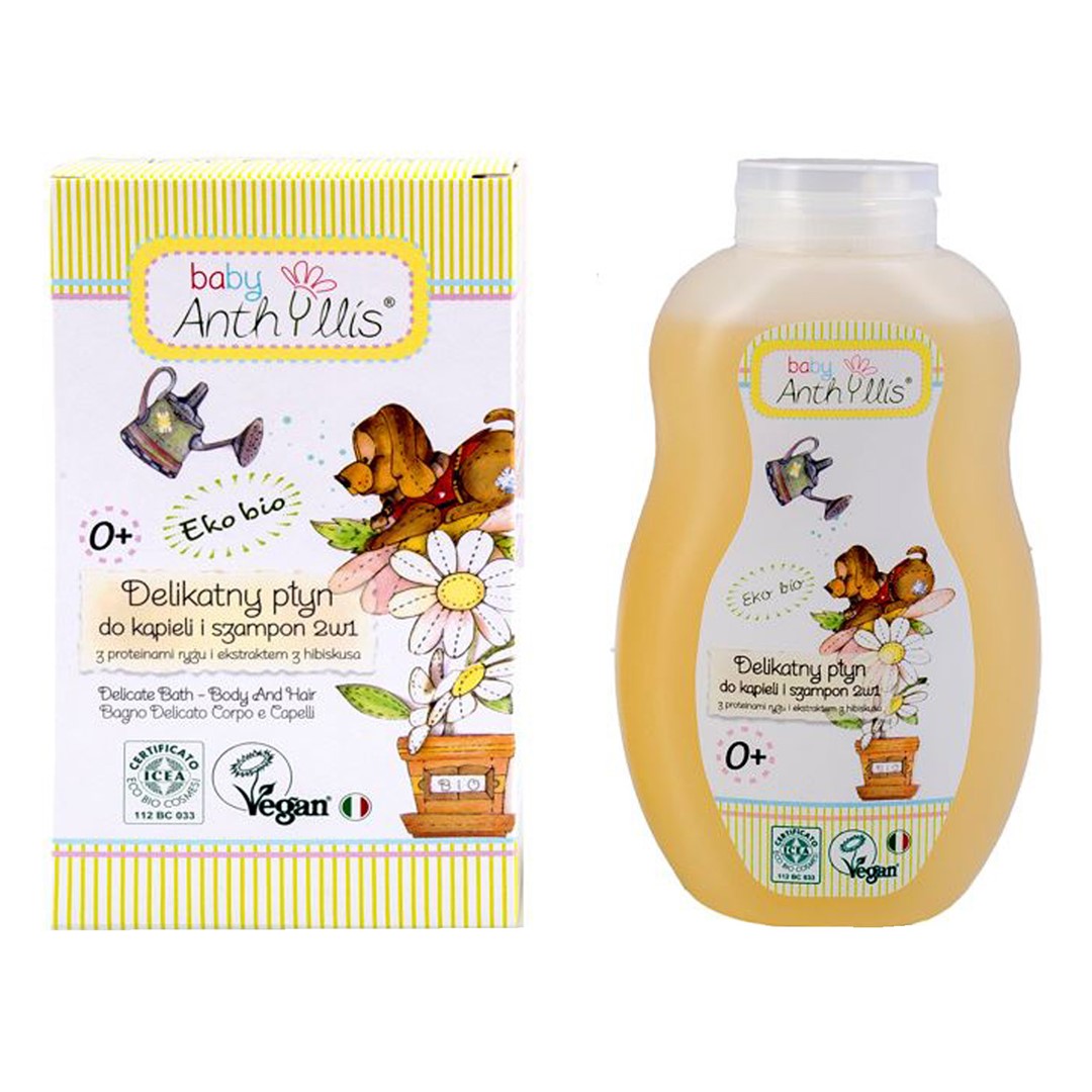 Baby anthyllis szampon i płyn do kąpieli 2w1 proteiny ryżu i ekstrakt z hibiskusa 400 ml
