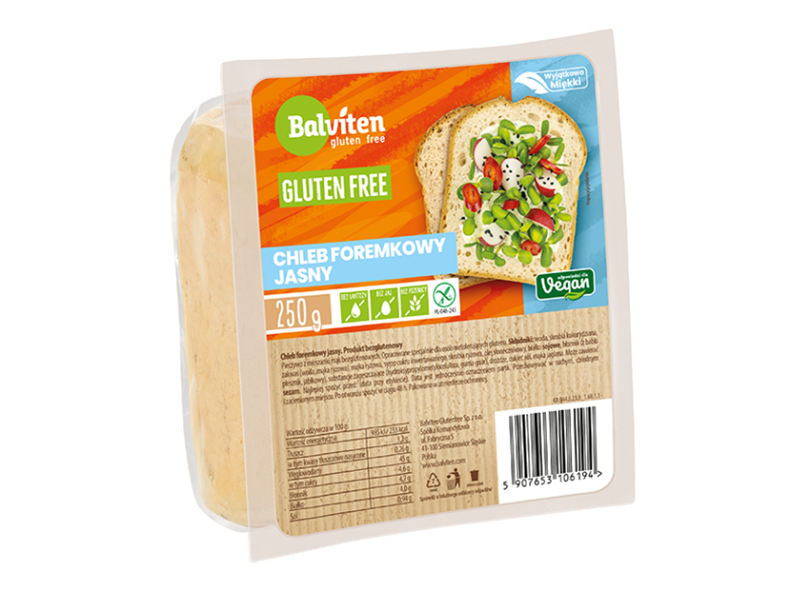 Balviten chleb foremkowy jasny bezglutenowy 250 g