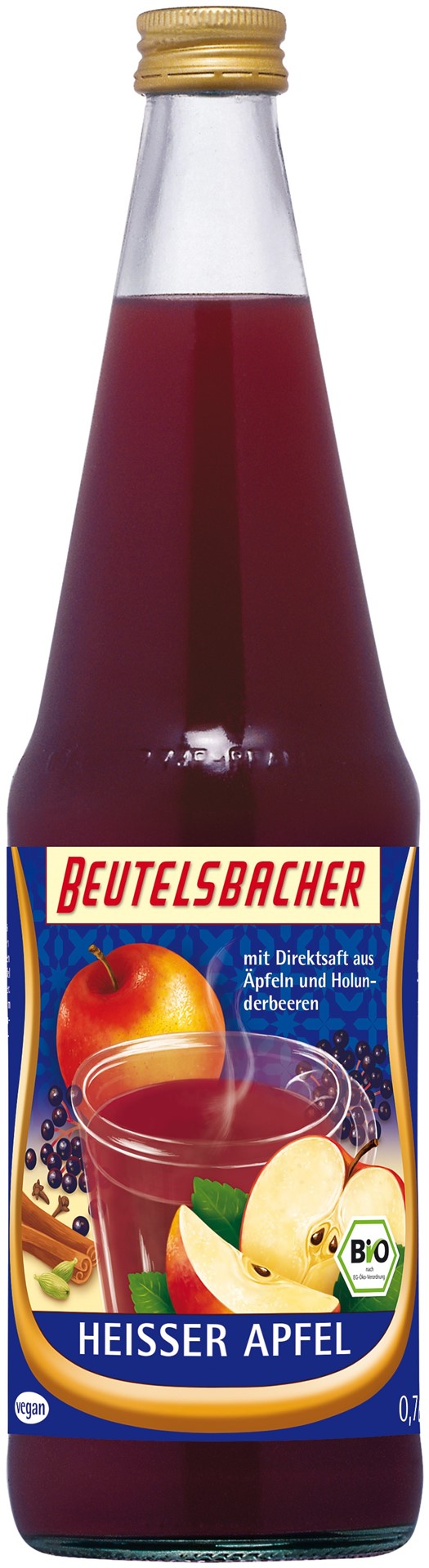 Beutelsbacher grzaniec bezalkoholowy jabłko  czarny bez  bio 700 ml