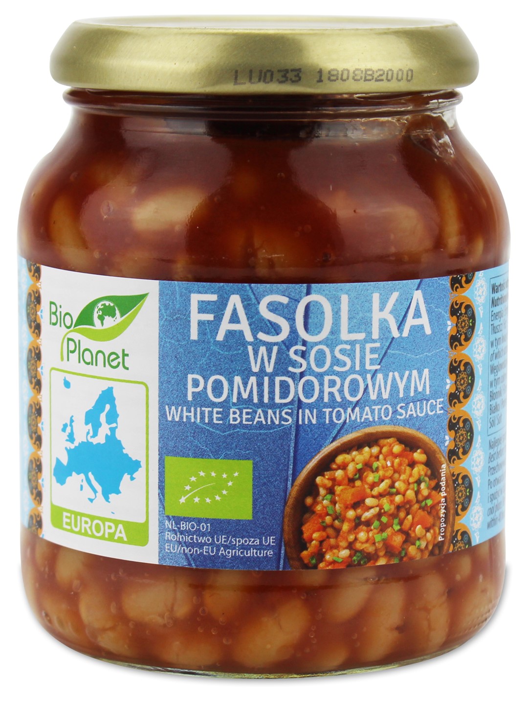 Bio planet fasolka w sosie pomidorowym bio 360 g