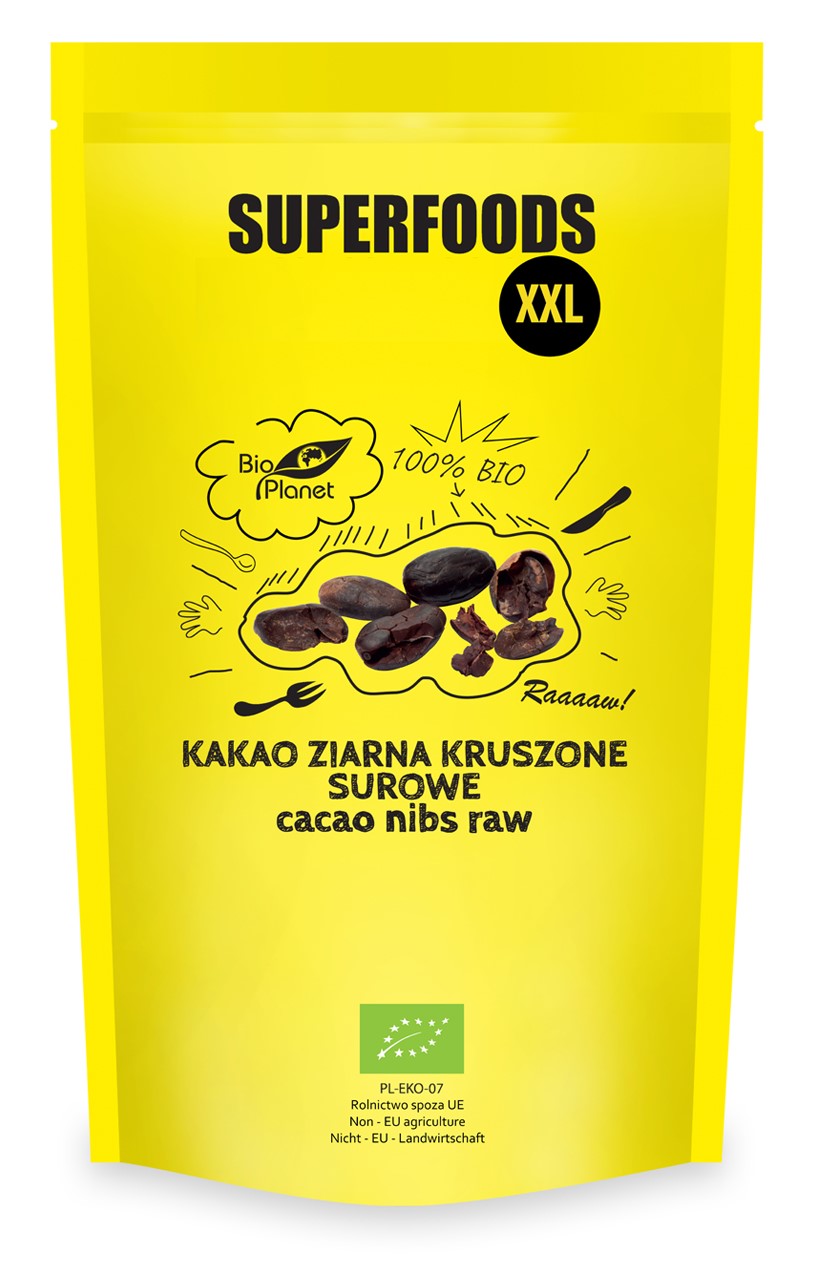 Bio planet kakao ziarna kruszone surowe bio 600 g