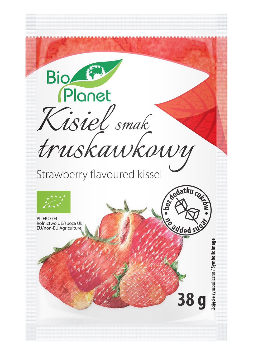 Bio planet kisiel o smaku truskawkowym z truskawkami bio 38 g