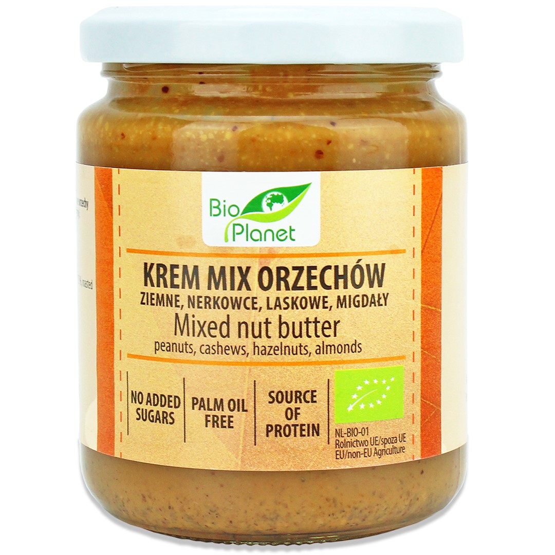 Bio planet krem orzechowy mix (4 orzechy) bio 250 g