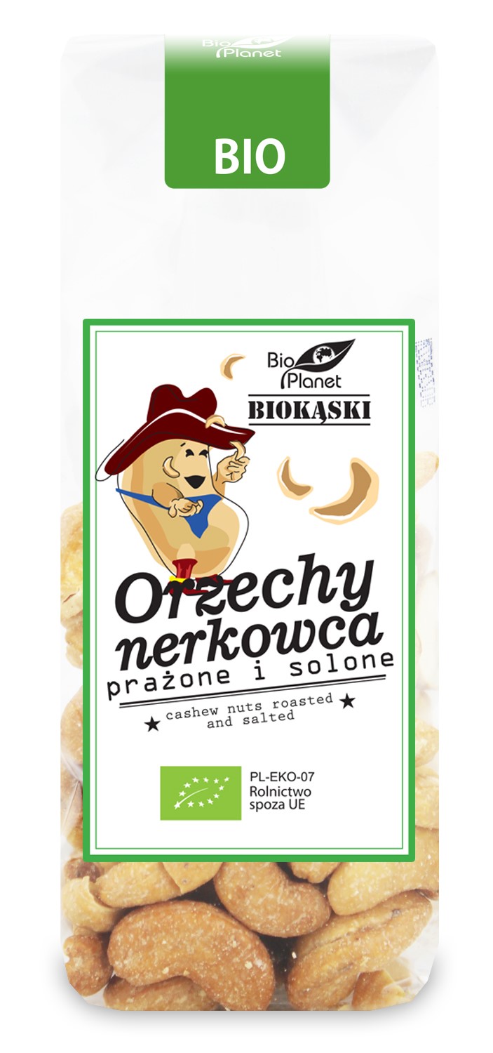 Bio planet orzechy nerkowca prażone i solone bio 100 g