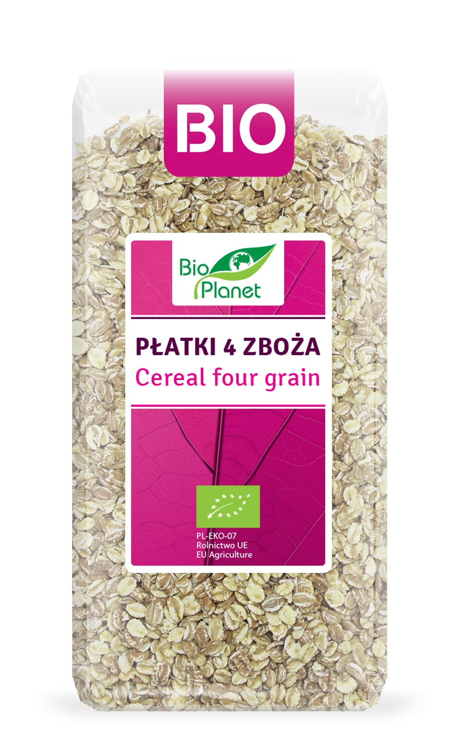 Bio planet płatki 4 zboża (orkisz, owies, jęczmień, żyto) bio 300 g