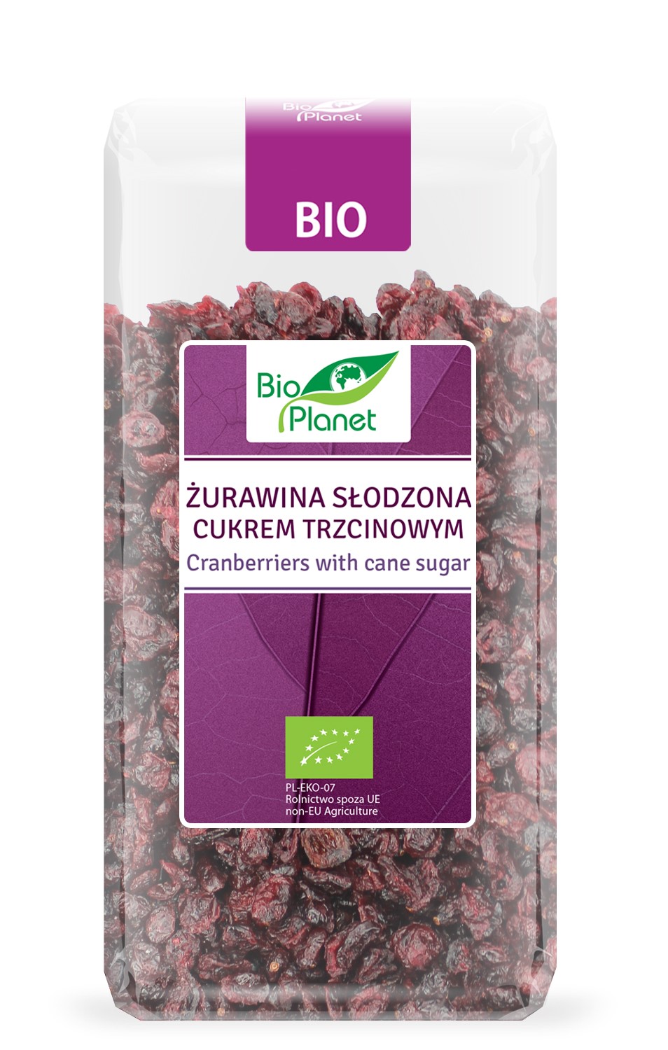 Bio planet żurawina słodzona cukrem trzcinowym bio 400 g