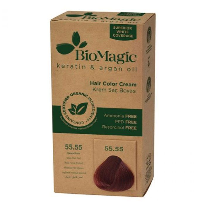 Biomagic farba do włosów głęboka ciemna czerwień (55.55) 250 g