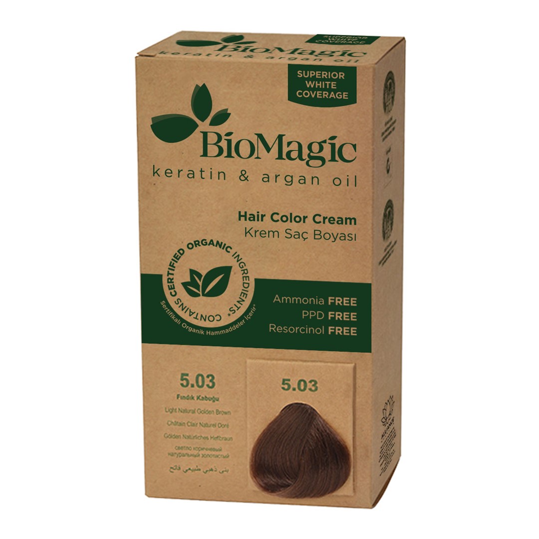 Biomagic farba do włosów jasny złoty brąz (5.03) 250 g