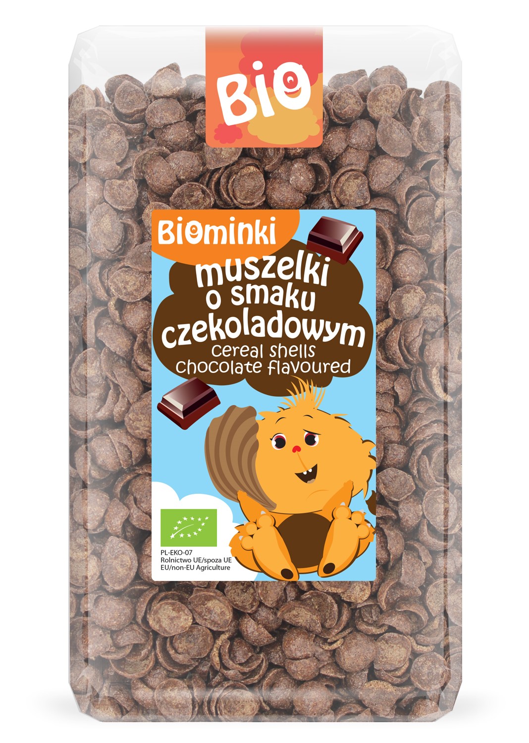 Biominki muszelki o smaku czekoladowym bio 300 g