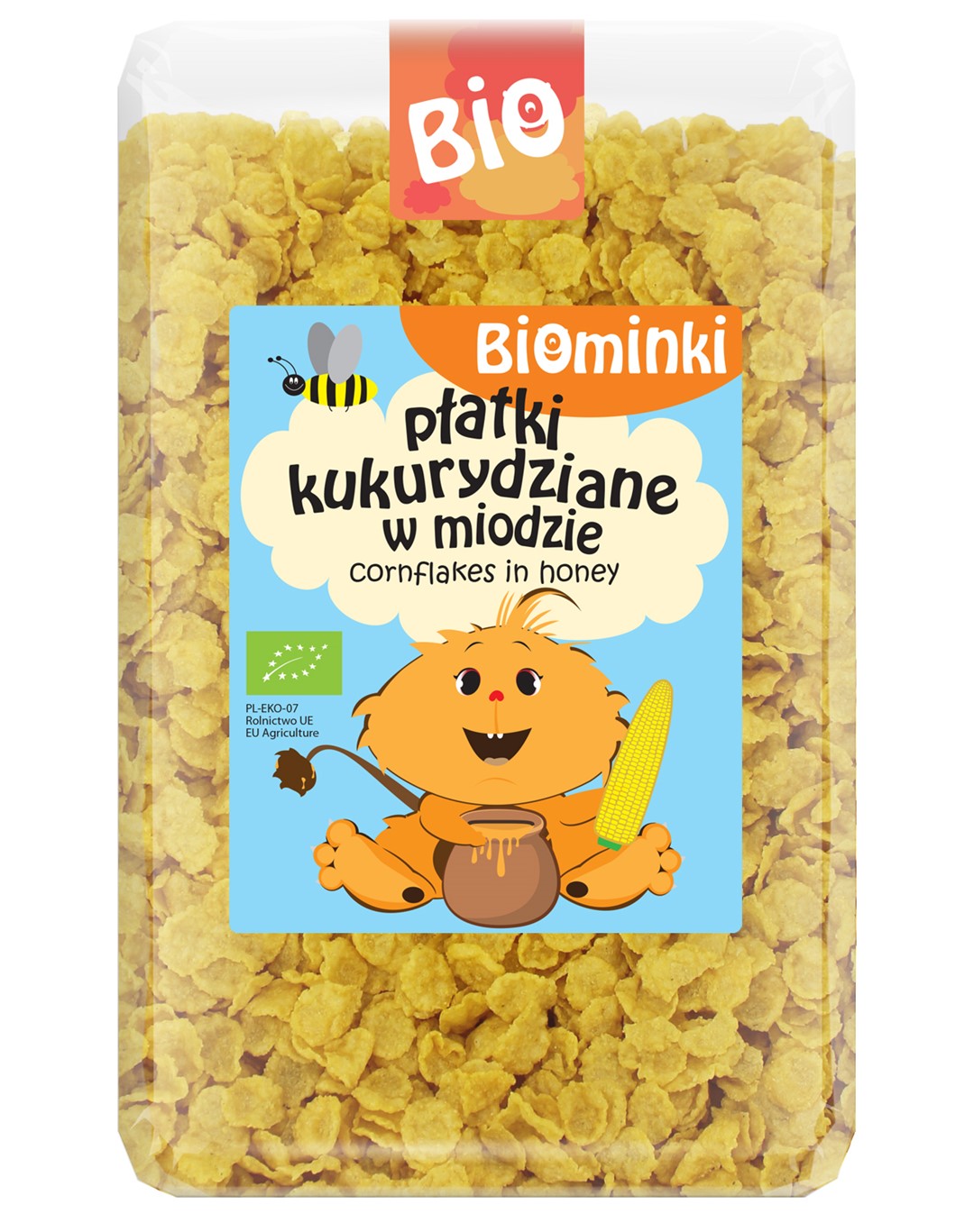 Biominki płatki kukurydziane w miodzie bio 500 g