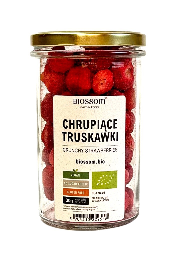 Biossom truskawki liofilizowane chrupiące bezglutenowe bio 30 g