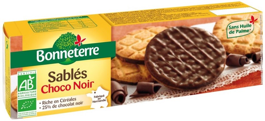 Bonneterre ciastka oblane gorzką czekoladą bio 120 g