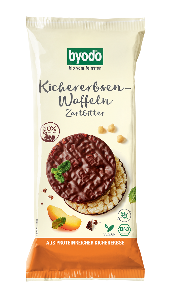 Byodo wafle z ciecierzycy z ciemną czekoladą bezglutenowe bio 65 g