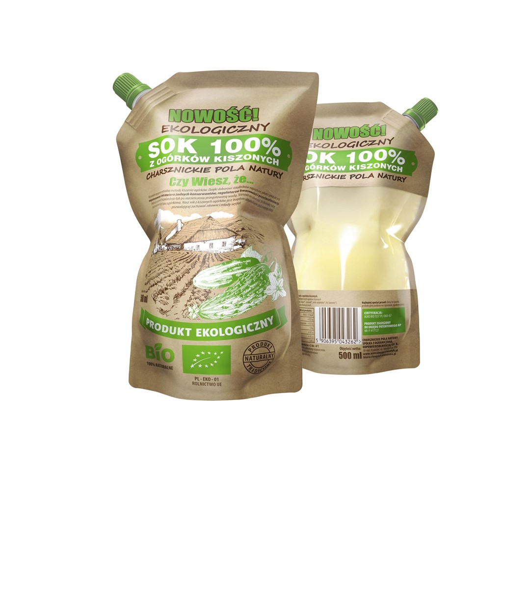 CHARSZNICKIE Sok z ogórków kiszonych BIO 500 ml