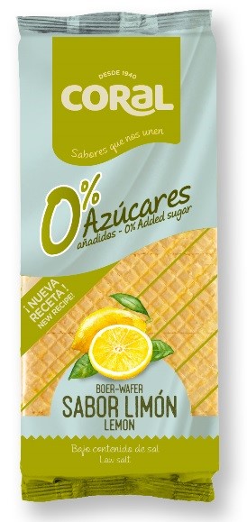 CORAL Wafle z kremem cytrynowym bez dodatku cukru 150 g