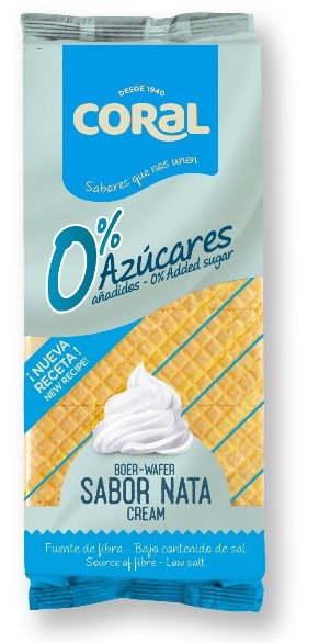 CORAL Wafle z kremem śmietankowym bez dodatku cukru 150 g