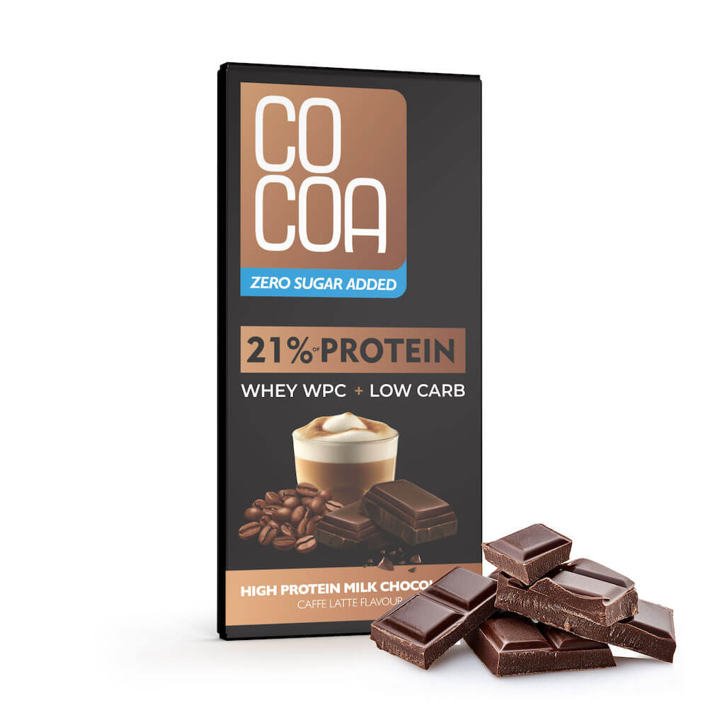 Cocoa czekolada mleczna proteinowa latte z białkiem wpc bez dodatku cukrów 65 g